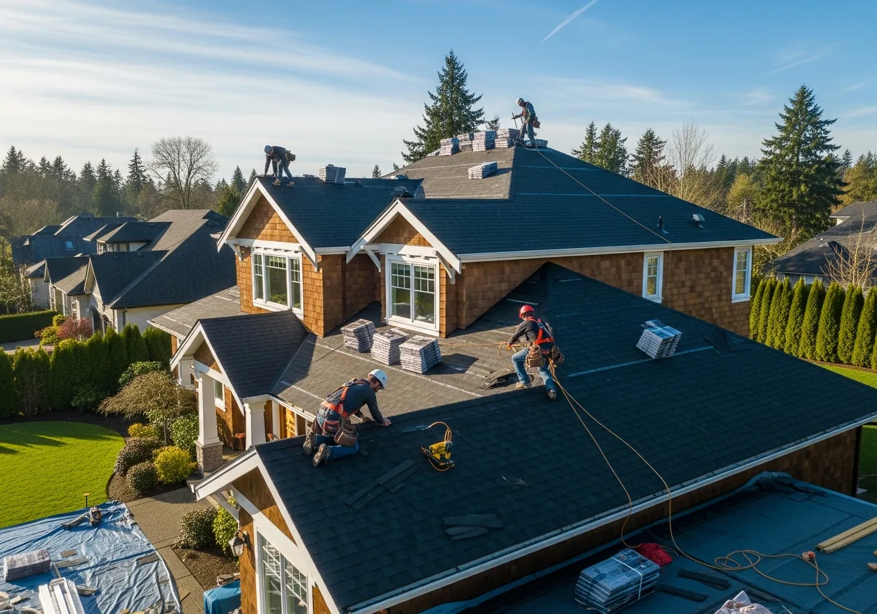 Roofing service by ELM Construction PDX in Lake Oswego